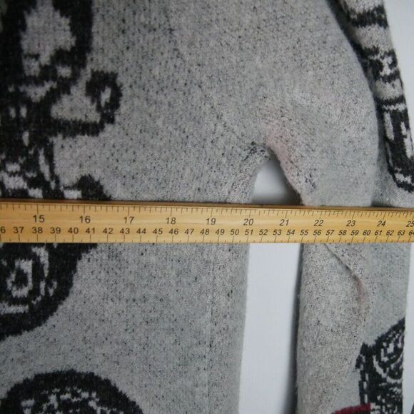 Maxsport Women's Size S Gray Black Sweater Cardigan Coat Big Paisley - Picture 9 of 12